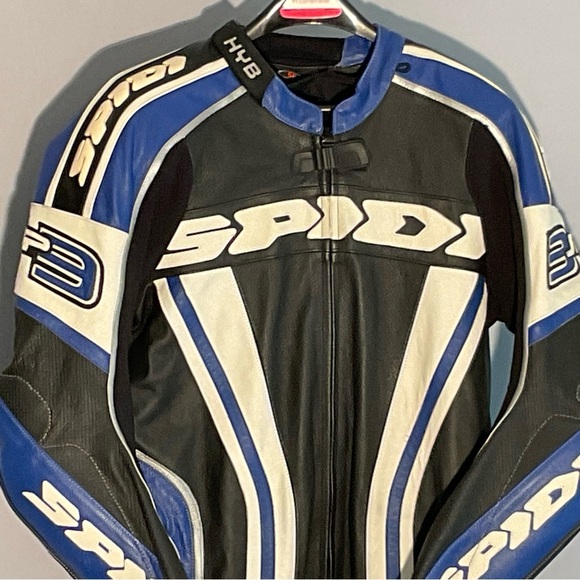 Spidi Men’s 54 Hydroback Black, White, Blue Fully Armored Ventilated Racing Suit - Picture 14 of 16